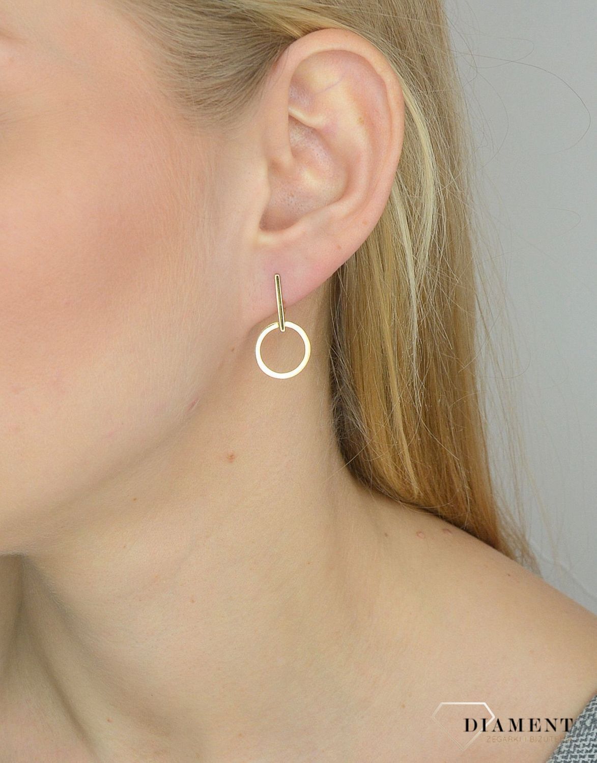 Złote kolczyki 585 koła z prostą blaszką DIA-KLC-2623-585.jpg