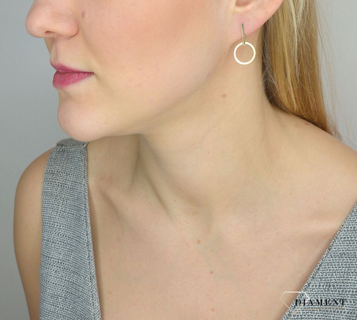 Złote kolczyki 585 koła z prostą blaszką DIA-KLC-2623-585.jpg