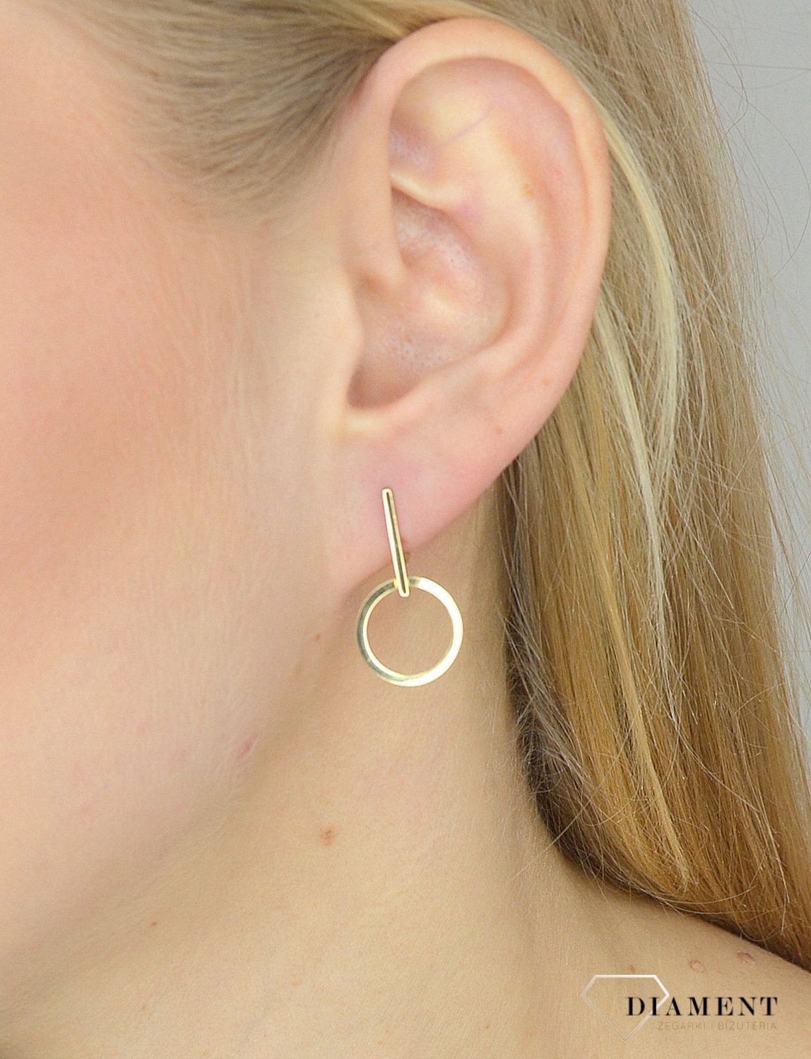 Złote kolczyki 585 koła z prostą blaszką DIA-KLC-2623-585.jpg