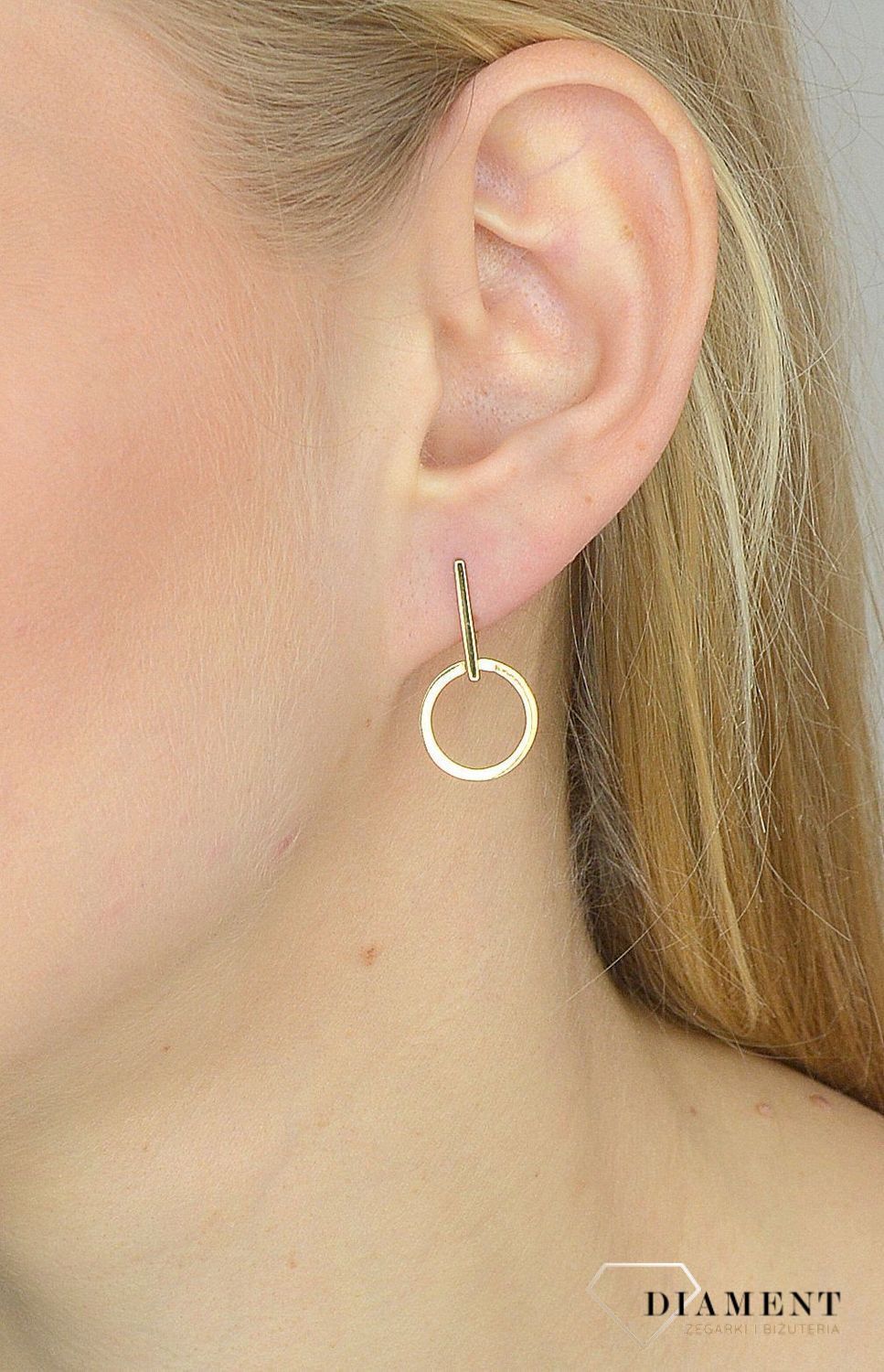 Złote kolczyki 585 koła z prostą blaszką DIA-KLC-2623-585.jpg