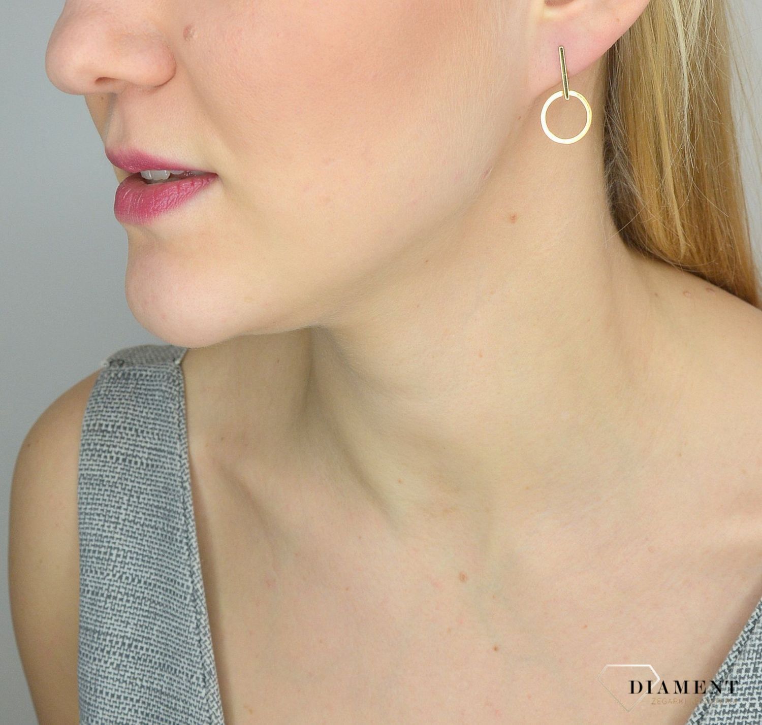 Złote kolczyki 585 koła z prostą blaszką DIA-KLC-2623-585.jpg