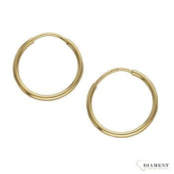 Złote kolczyki 585 gładkie koła 1,5 cm DIA-KLC-2627-585.jpg