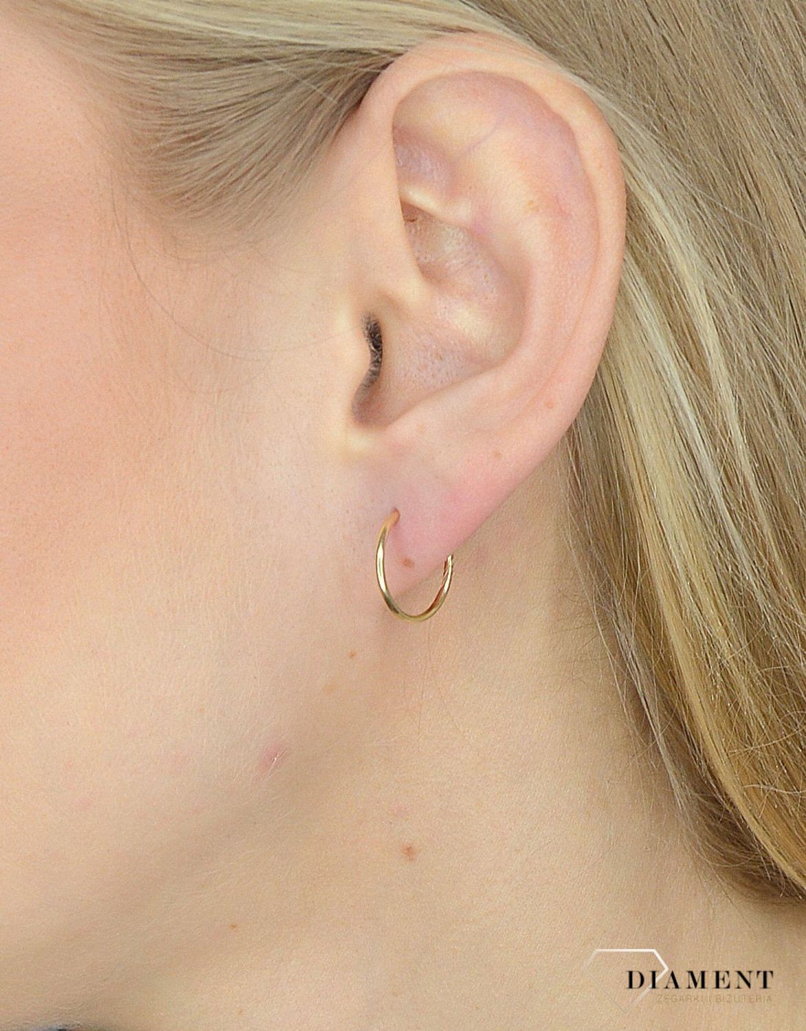 Złote kolczyki 585 gładkie koła 1,5 cm DIA-KLC-2627-585.jpg