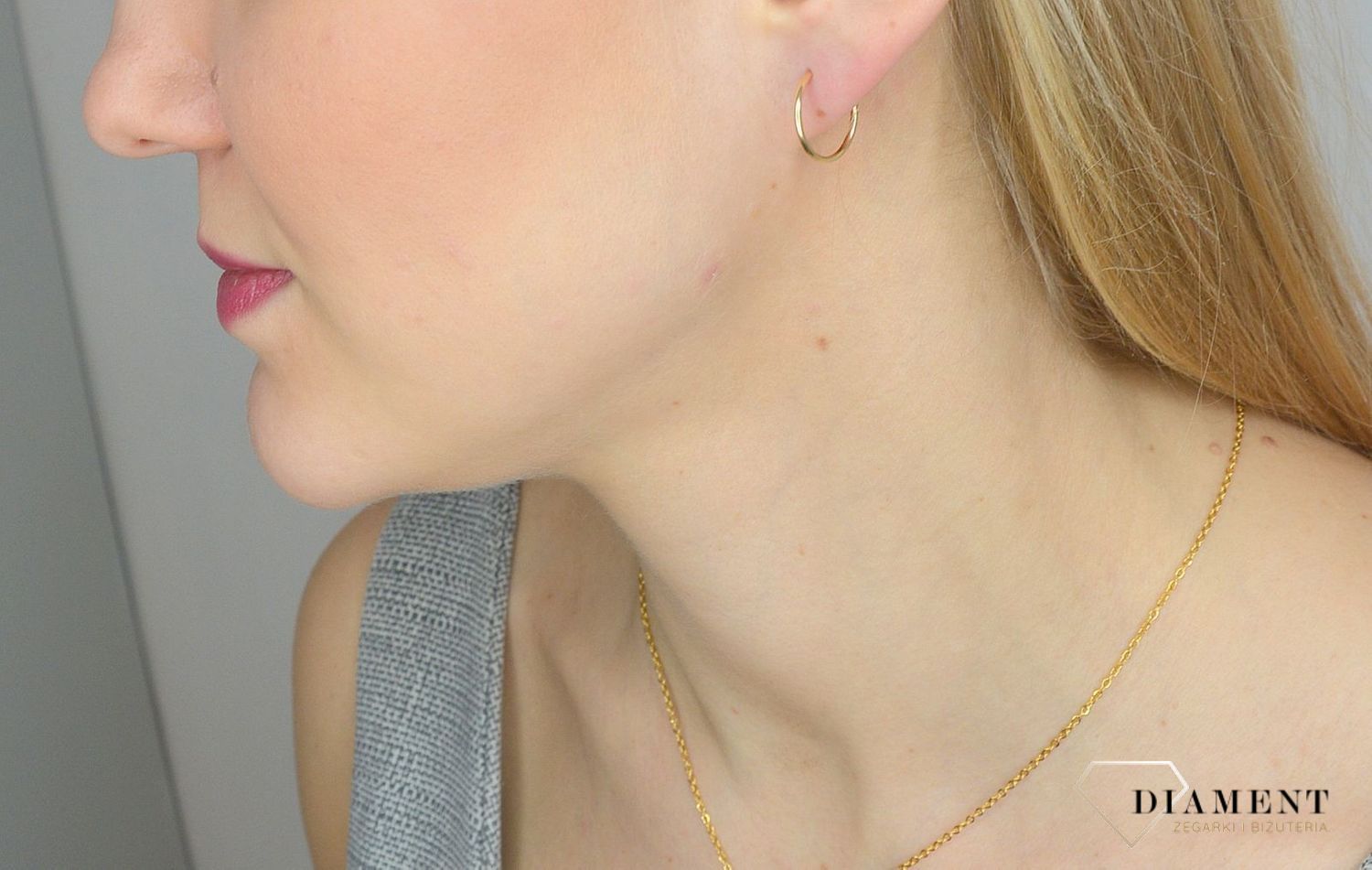 Złote kolczyki 585 gładkie koła 1,5 cm DIA-KLC-2627-585.jpg