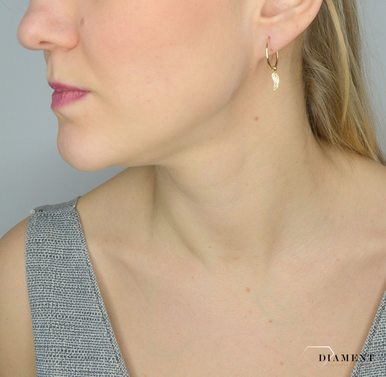 Złote kolczyki 585 koła ze skrzydłem DIA-KLC-2632-585.jpg