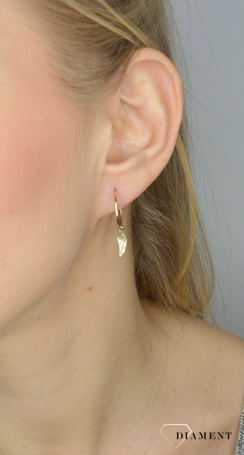 Złote kolczyki 585 koła ze skrzydłem DIA-KLC-2632-585.jpg