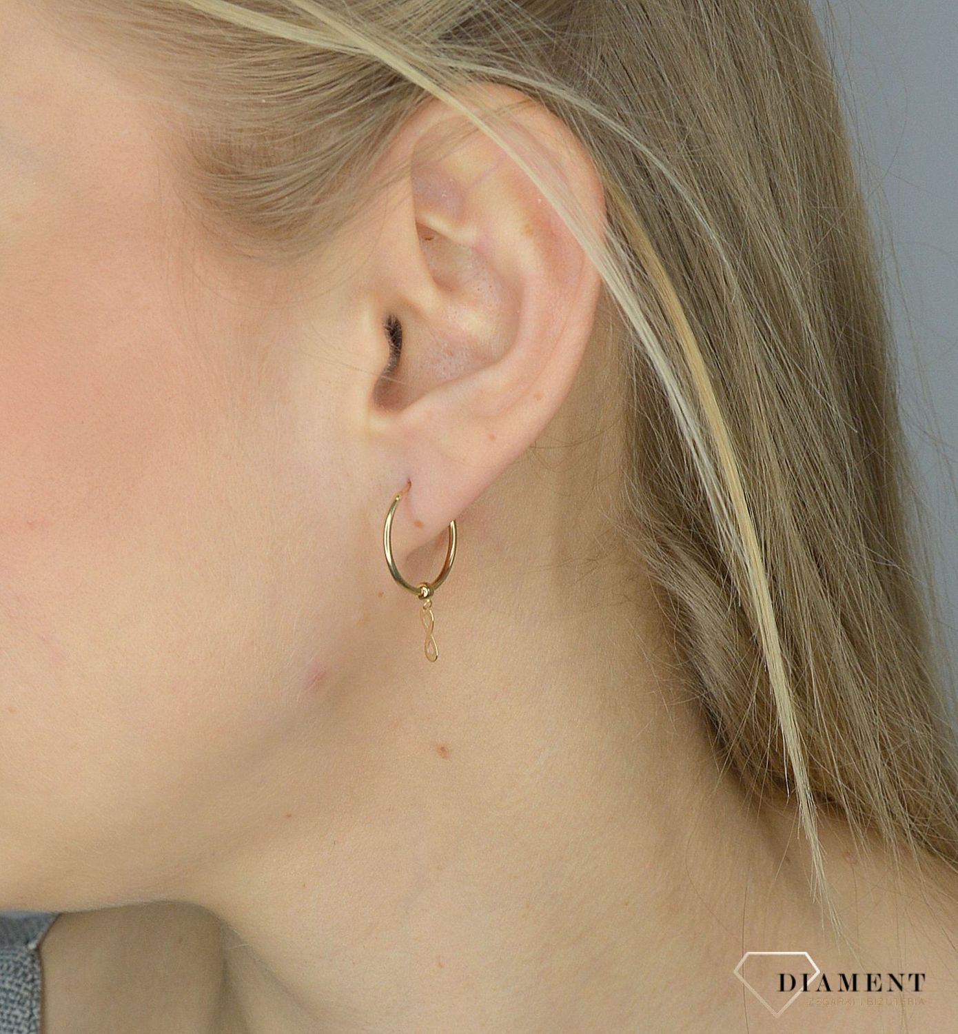 Złote kolczyki 585 koła z nieskończonością DIA-KLC-2634-585.jpg