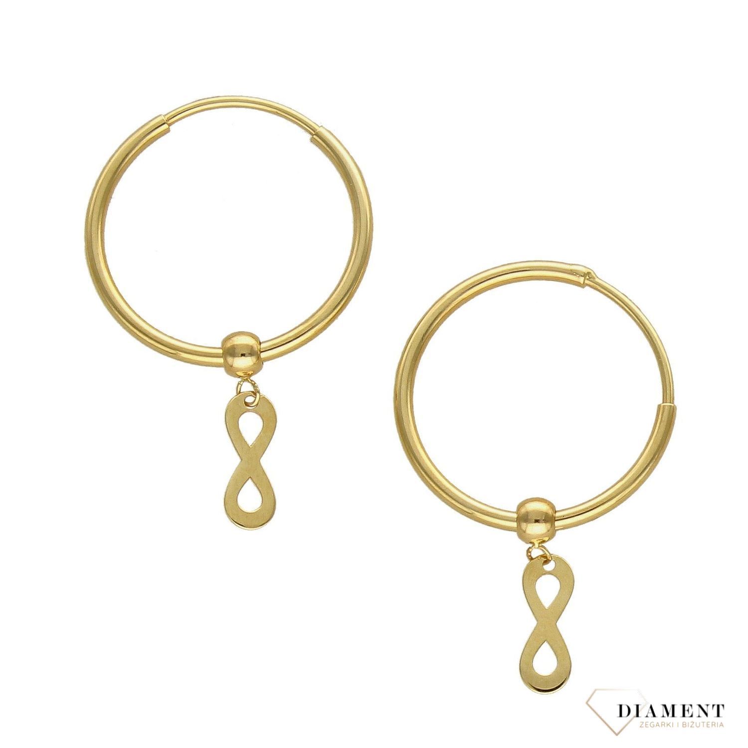Złote kolczyki 585 koła z nieskończonością DIA-KLC-2634-585.jpg