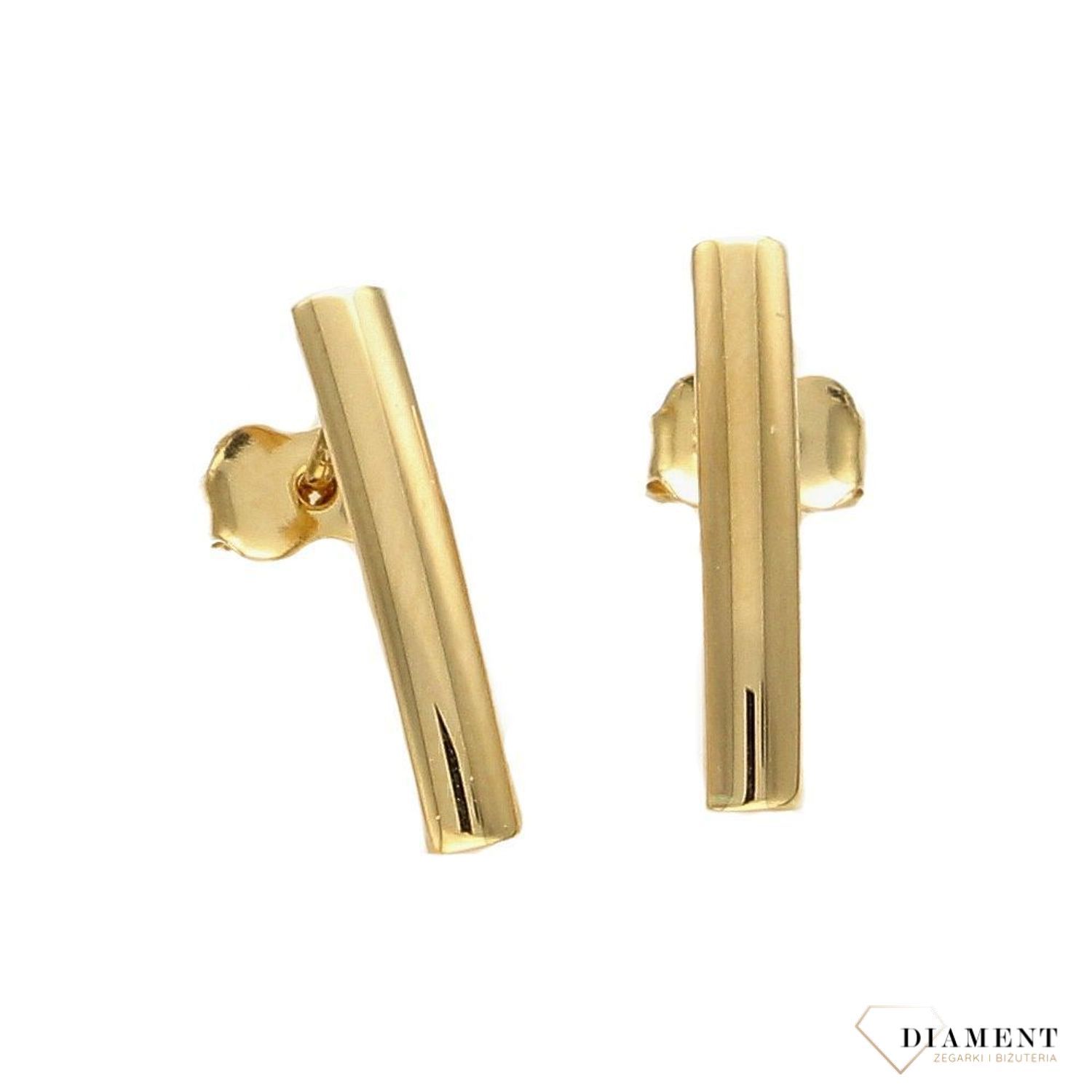 Złote kolczyki 585 delikatne blaszki DIA-KLC-2640-585.jpg