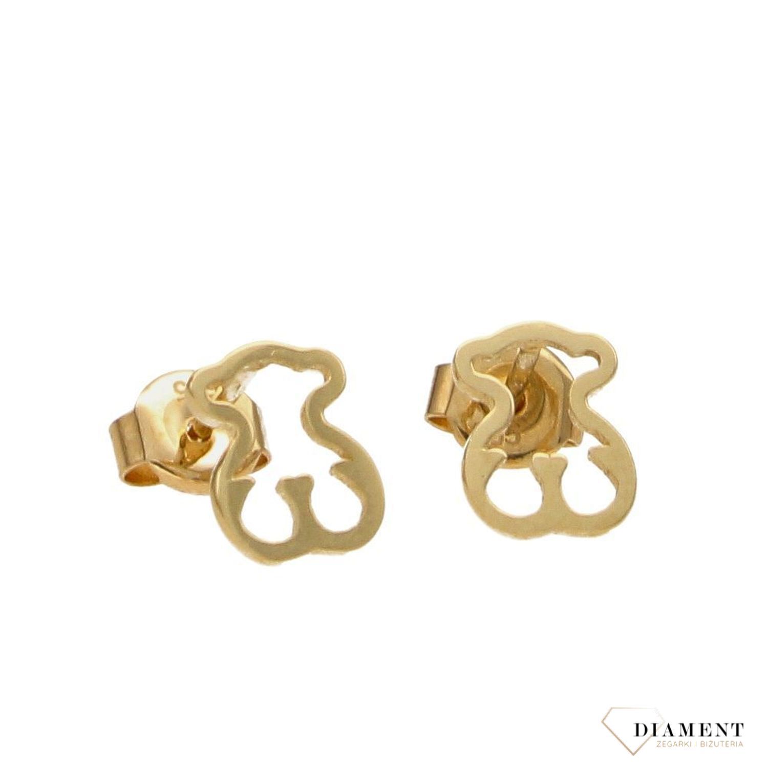 Złote kolczyki 585 kontur misia Tous DIA-KLC-2645-585.jpg