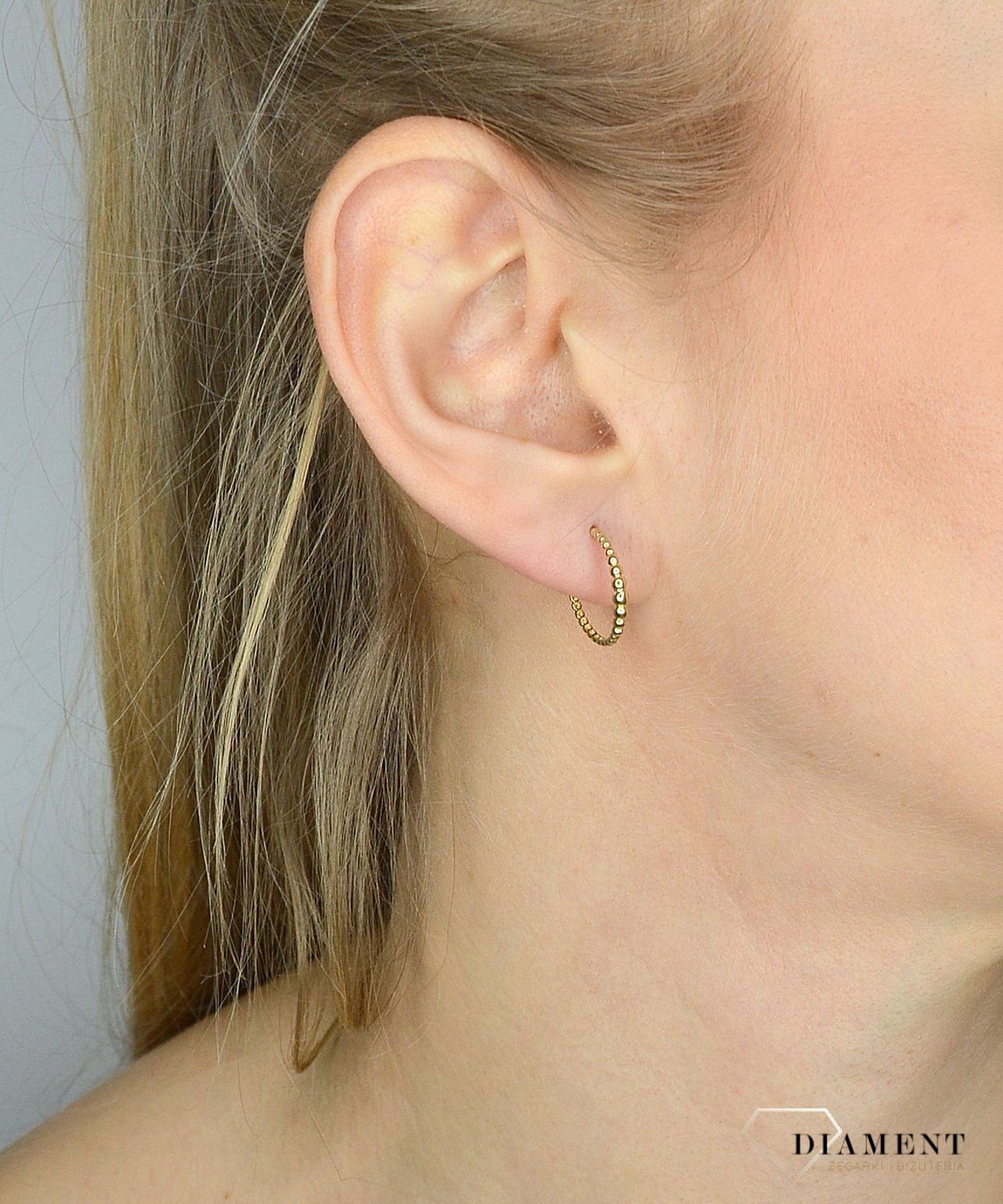Złote kolczyki 585 ozdobiony kuleczkami DIA-KLC-2648-585.jpg