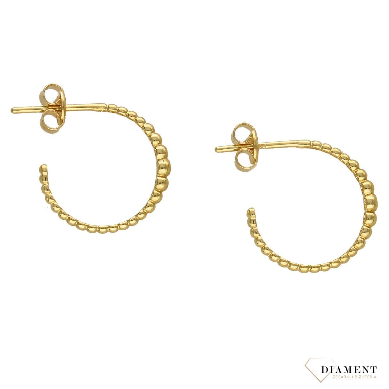 Złote kolczyki 585 ozdobiony kuleczkami DIA-KLC-2648-585.jpg