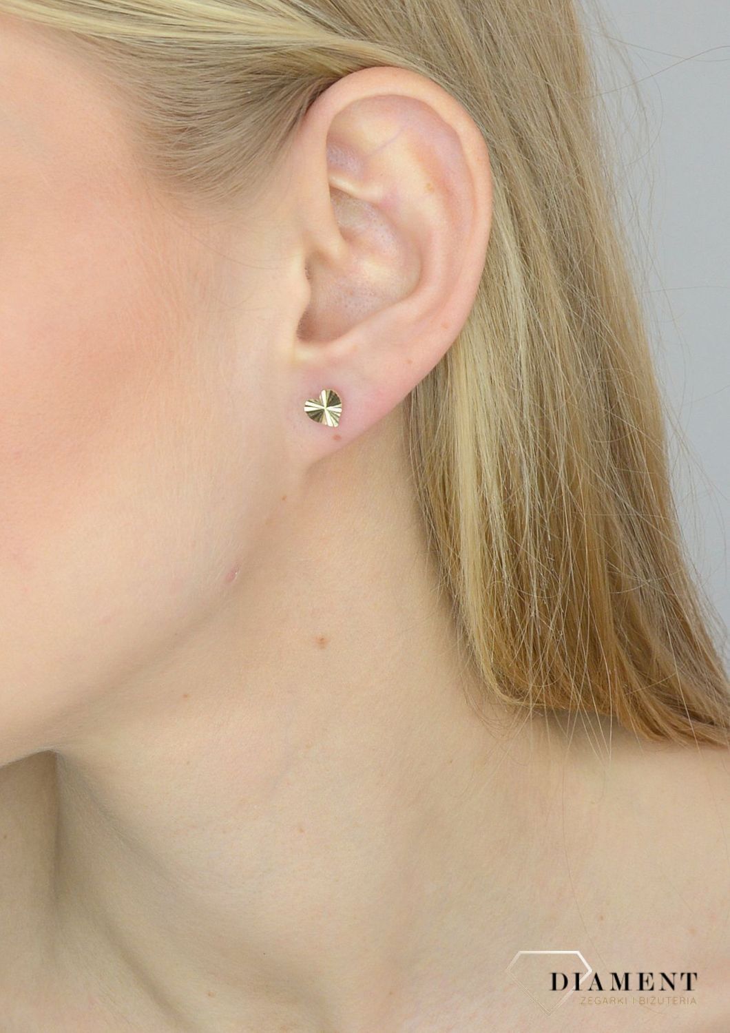 Złote kolczyki 585 grawerowane serca DIA-KLC-2653-585.jpg