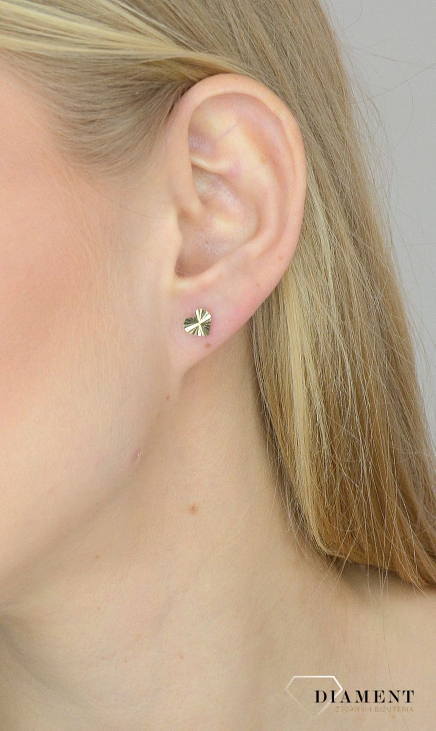 Złote kolczyki 585 grawerowane serca DIA-KLC-2653-585.jpg