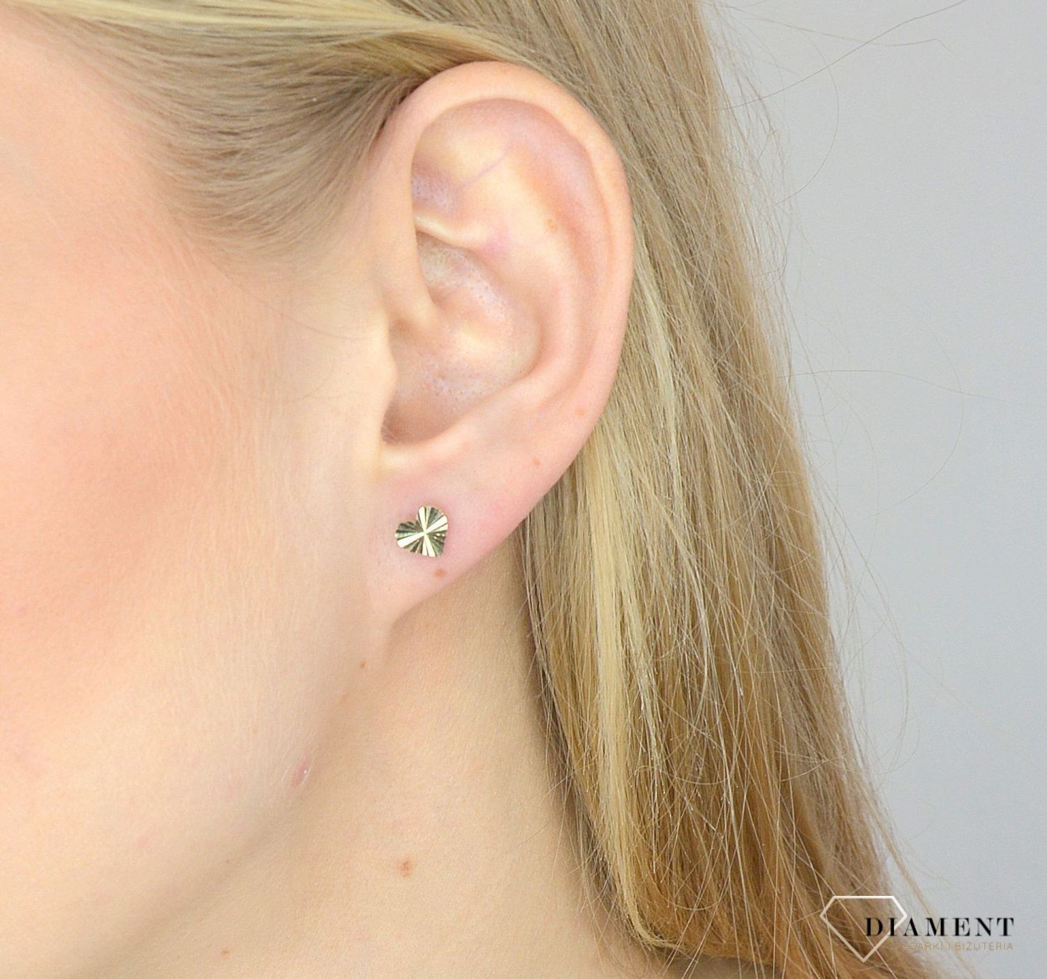 Złote kolczyki 585 grawerowane serca DIA-KLC-2653-585.jpg