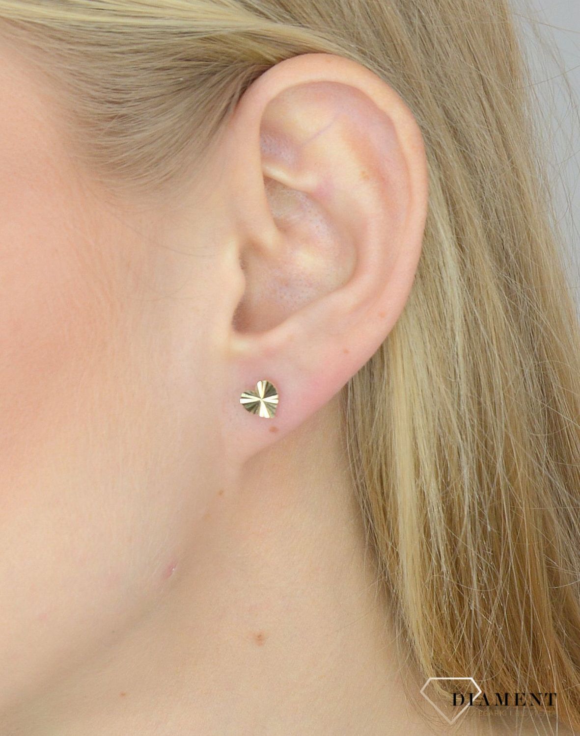 Złote kolczyki 585 grawerowane serca DIA-KLC-2653-585.jpg