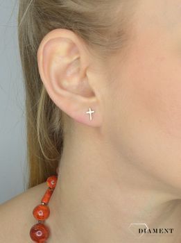 Złote kolczyki 585 wkręty krzyże DIA-KLC-2660-585.2.JPG