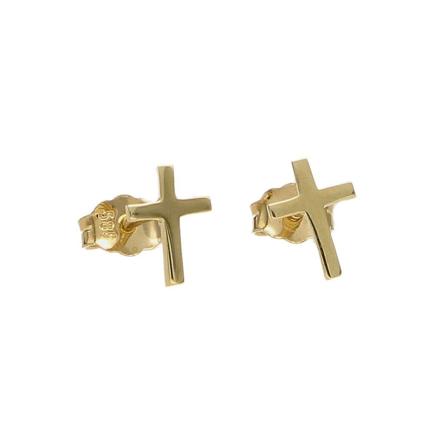 Złote kolczyki 585 wkręty krzyże DIA-KLC-2660-585.jpg