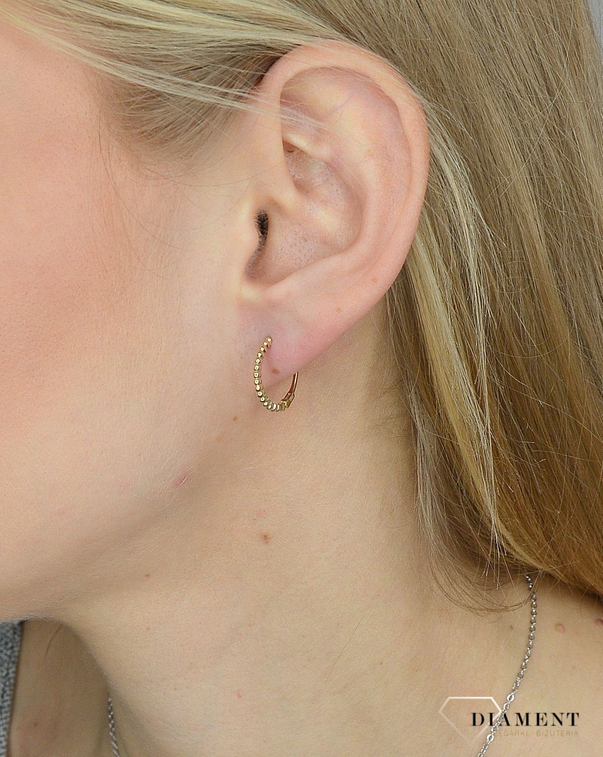 Złote kolczyki 585 ozdobne kółka DIA-KLC-2665-585.jpg