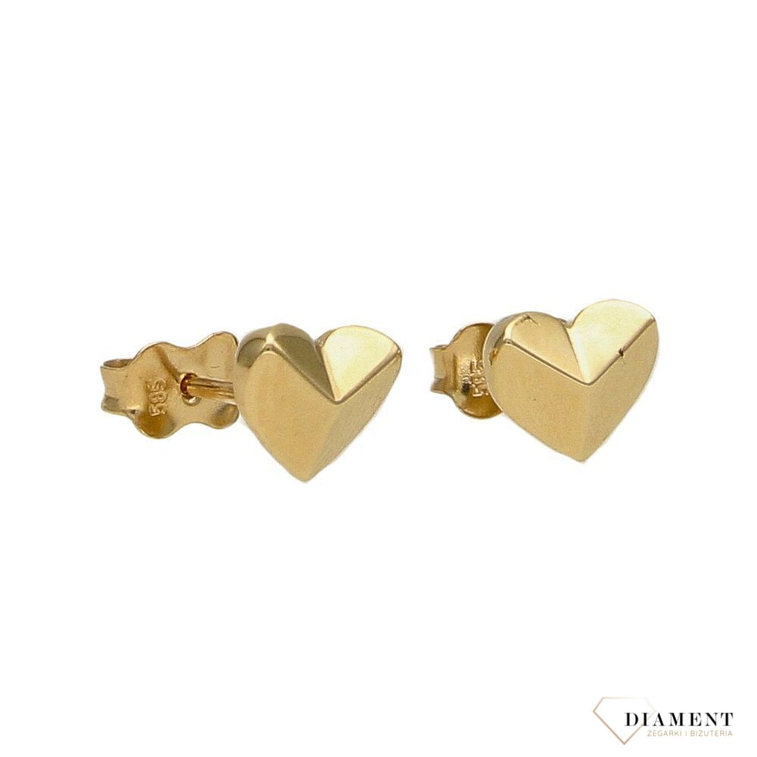 Złote kolczyki 585 trójwymiarowe serca DIA-KLC-2669-585.jpg