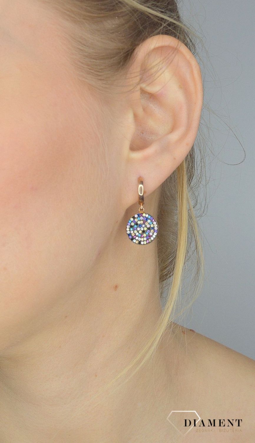 Kolczyki srebrne pozłacane kolorowe cyrkonie DIA-KLC-2837-925.jpg
