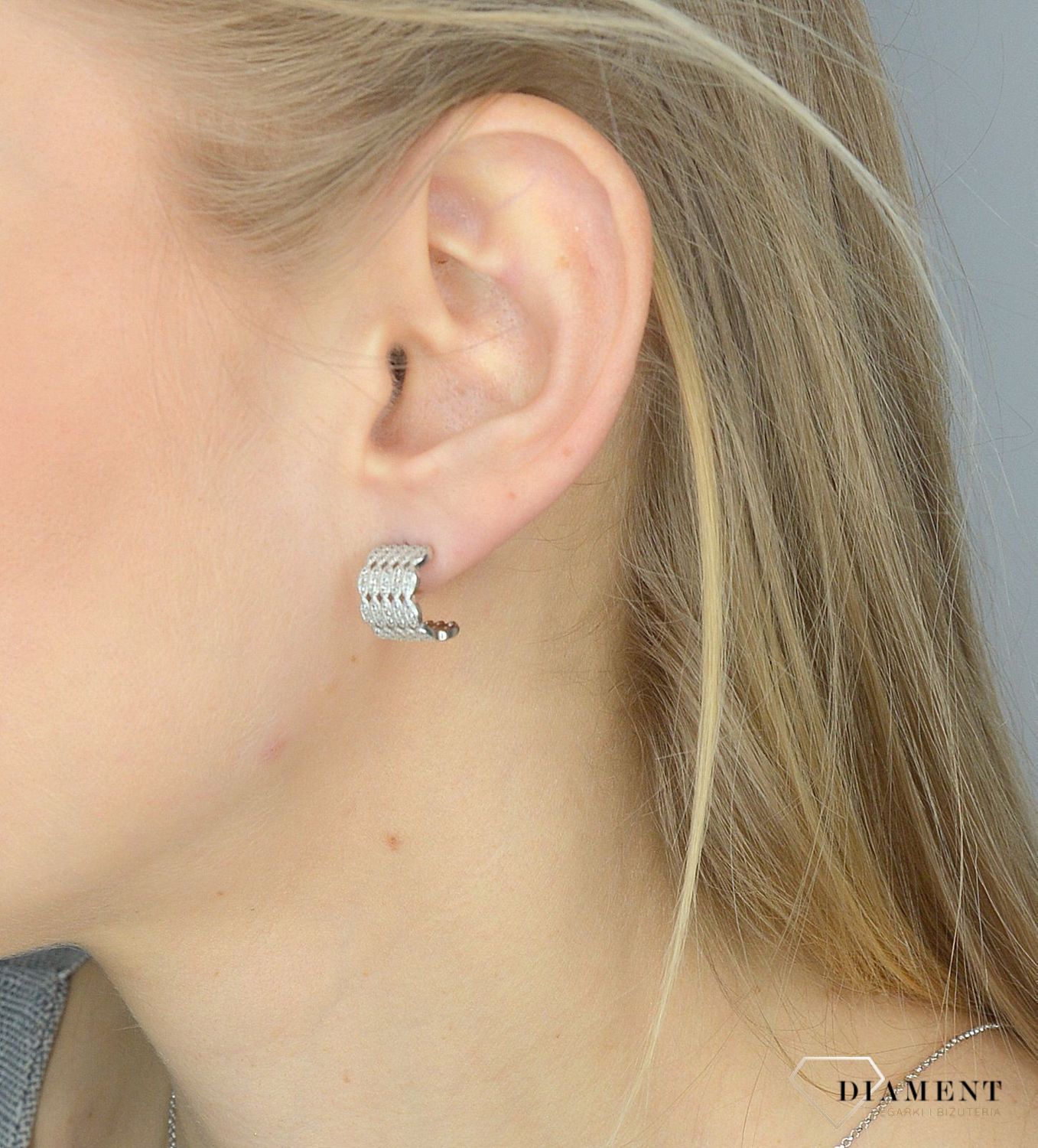 Srebrne kolczyki zdobione cyrkoniami DIA-KLC-2838-925✓Kolczyki Damskie w Sklepie z Biżuterią zegarki-diament.pl✓.jpg