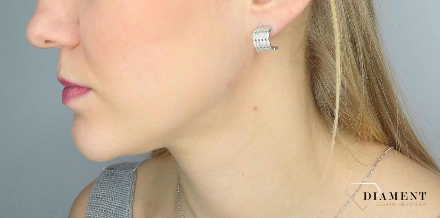 Srebrne kolczyki zdobione cyrkoniami DIA-KLC-2838-925✓Kolczyki Damskie w Sklepie z Biżuterią zegarki-diament.pl✓.jpg