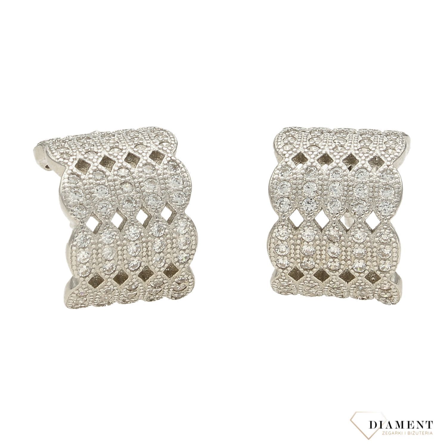 Srebrne kolczyki zdobione cyrkoniami DIA-KLC-2838-925✓Kolczyki Damskie w Sklepie z Biżuterią zegarki-diament.pl✓.jpg