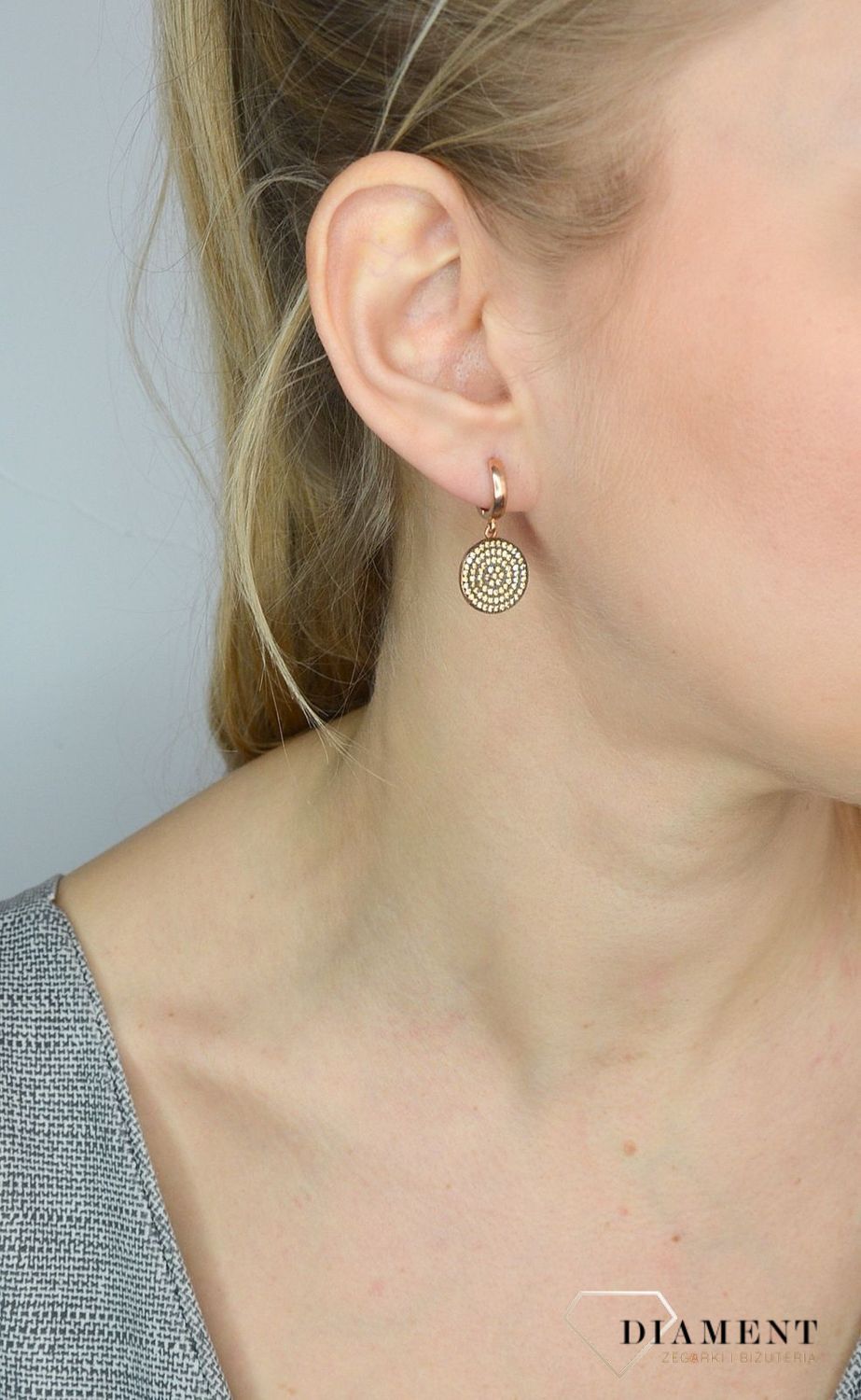 Srebrne kolczyki wiszące koła szampańskie cyrkonie DIA-KLC-2841-925.jpg