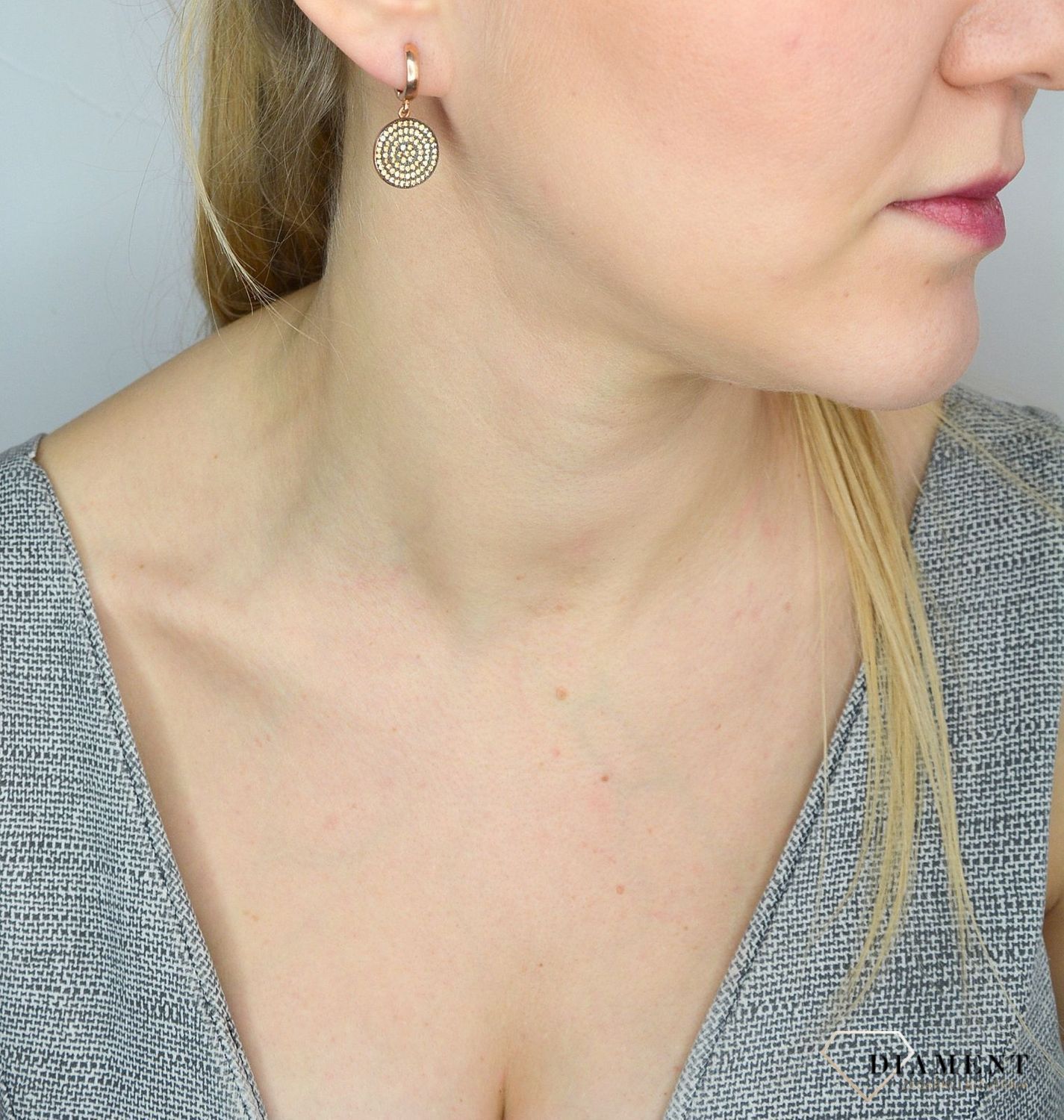 Srebrne kolczyki wiszące koła szampańskie cyrkonie DIA-KLC-2841-925.jpg