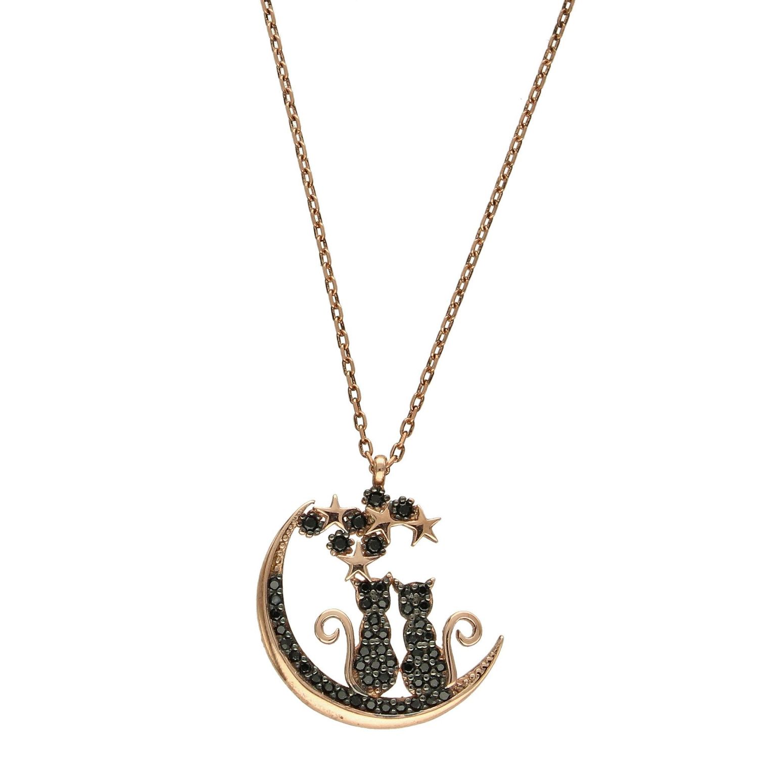 Srebrny naszyjnik pozłacany kotki DIA-KLC-2847-925.jpg