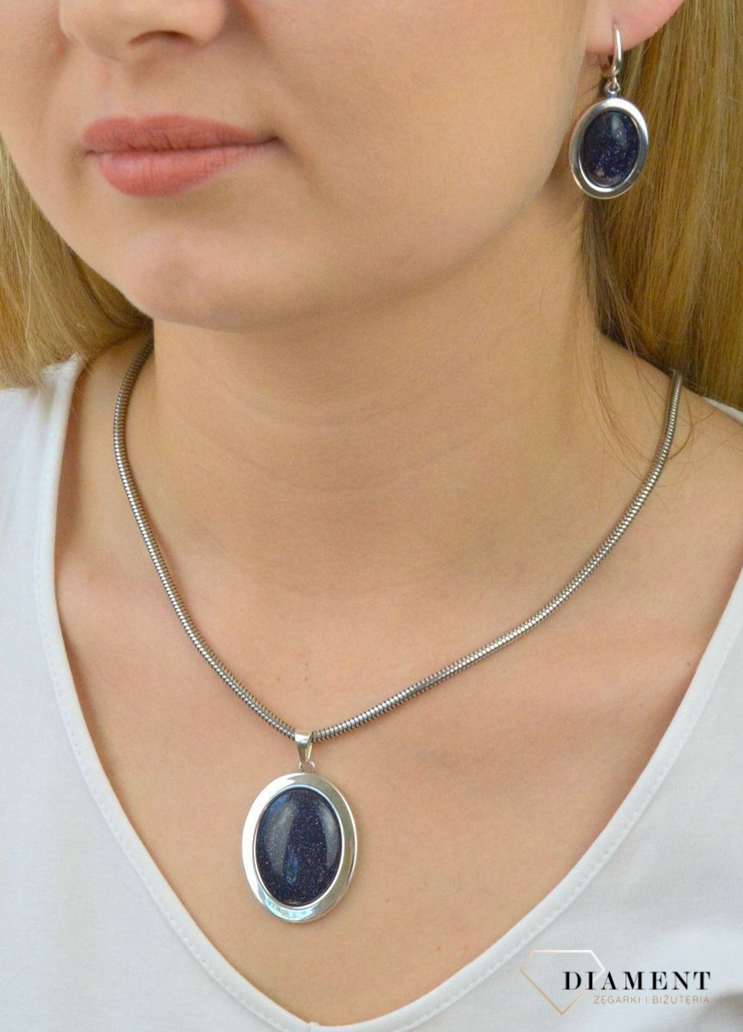 Srebrne kolczyki wiszące z angielskim zapięciem 'Noc Kairu' DIA-KLC-2930M-925.jpg