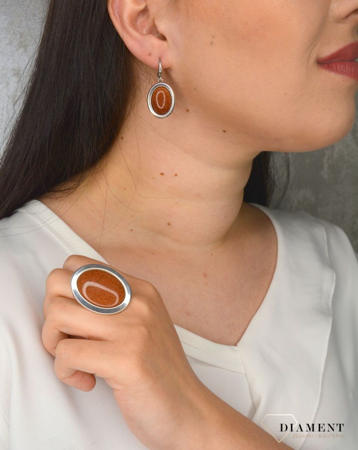 Srebrne kolczyki wiszące z piaskiem pustyni DIA-KLC-2932-925.jpg