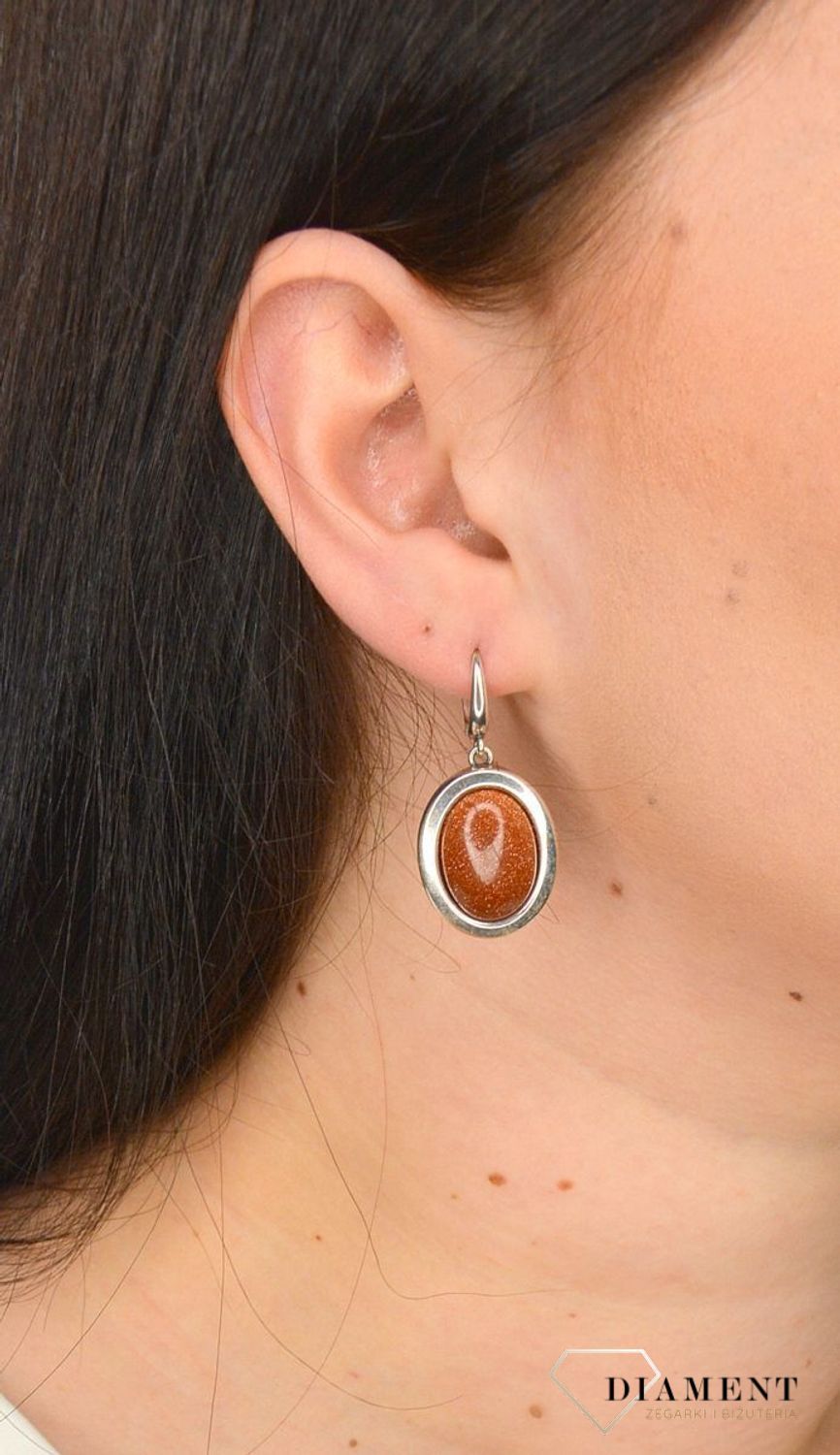 Srebrne kolczyki wiszące z piaskiem pustyni DIA-KLC-2932-925.jpg