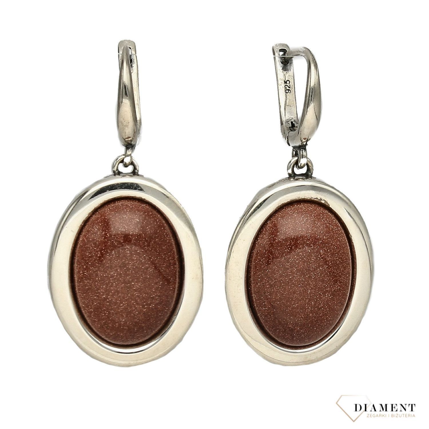 Srebrne kolczyki wiszące z piaskiem pustyni DIA-KLC-2932-925.jpg