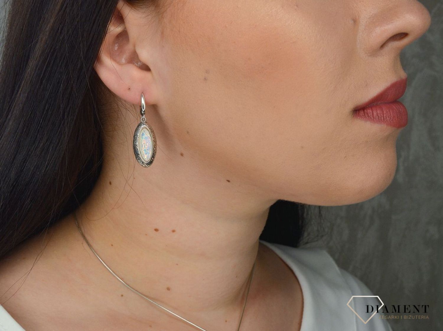 Kolczyki wiszące srebrne opal syntetyczny  DIA-KLC-2956-925.jpg