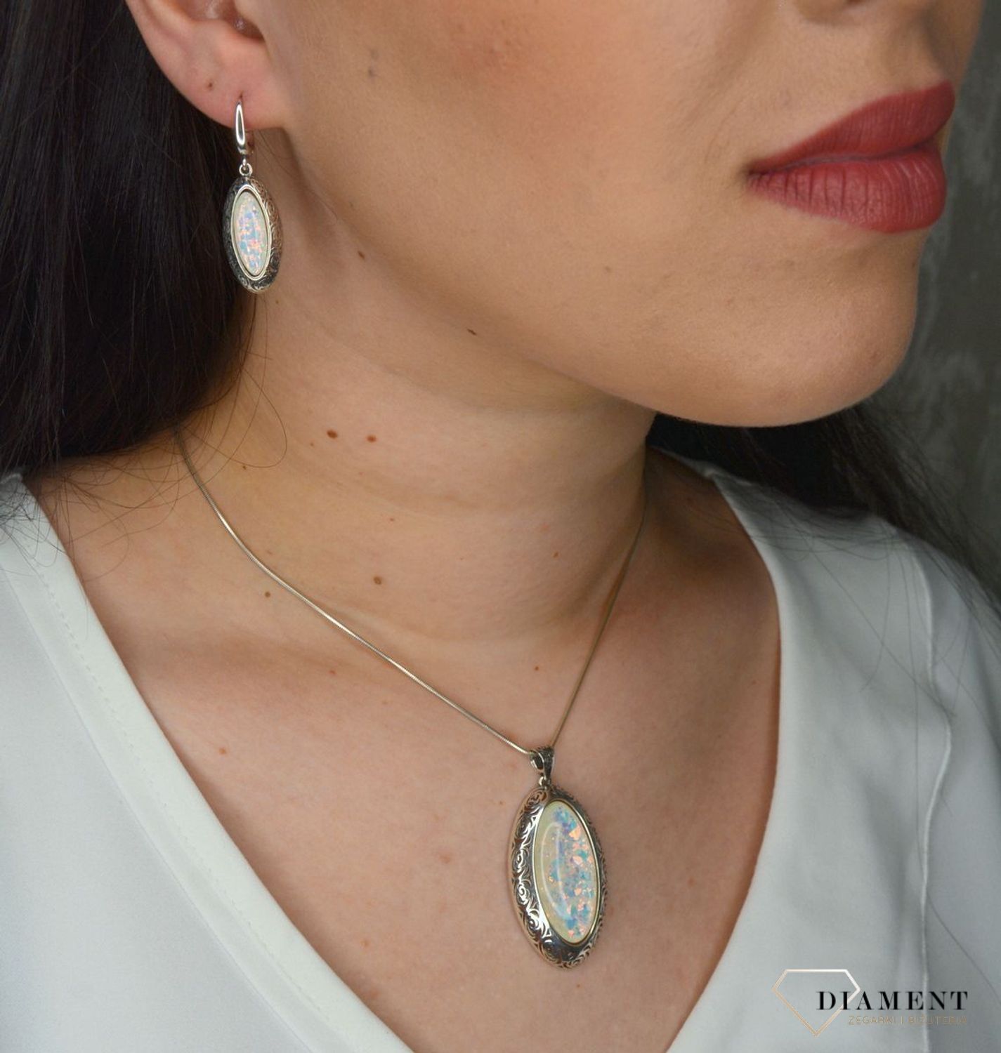 Kolczyki wiszące srebrne opal syntetyczny  DIA-KLC-2956-925.jpg