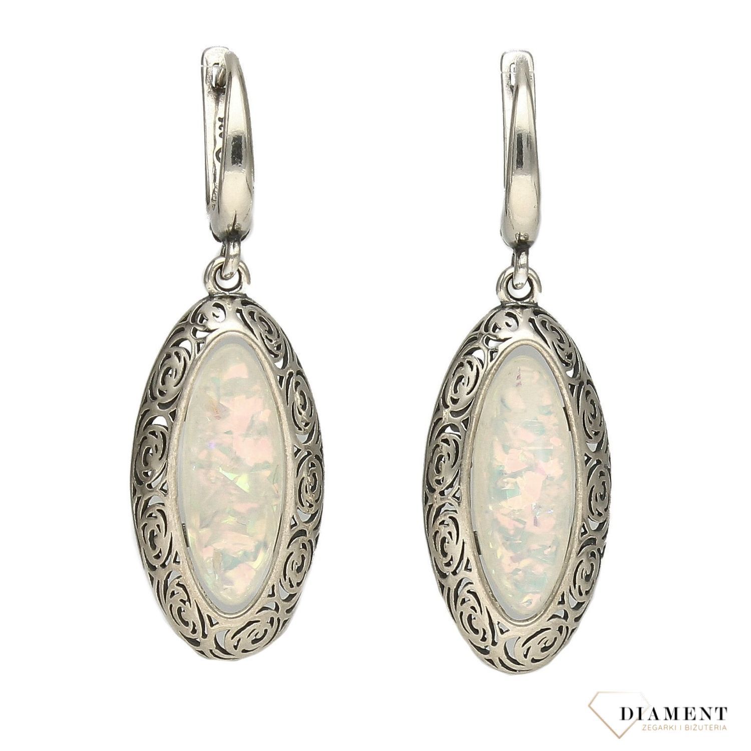 Kolczyki wiszące srebrne opal syntetyczny  DIA-KLC-2956-925.jpg