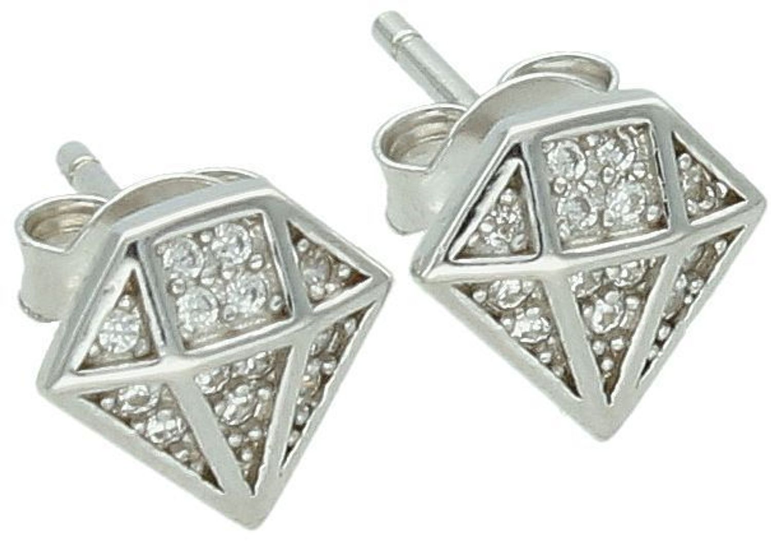 Kolczyki srebrne  Diamenty z cyrkoniami DIA-KLC-2E12742-925 ✅ Subtelne i nadzwyczaj urokliwe srebrne kolczyki, łapki. ✅ Wspaniały wygląd i precyzja wykonania sprawiają, 2.jpg