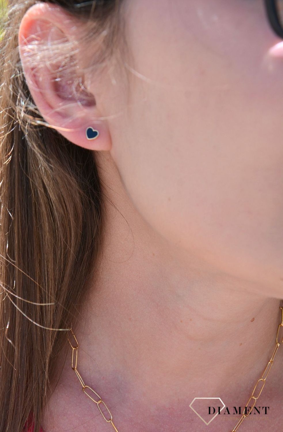 Kolczyki srebrne pozłacane 'czarne serca' DIA-KLC-3011-925 💎.jpg