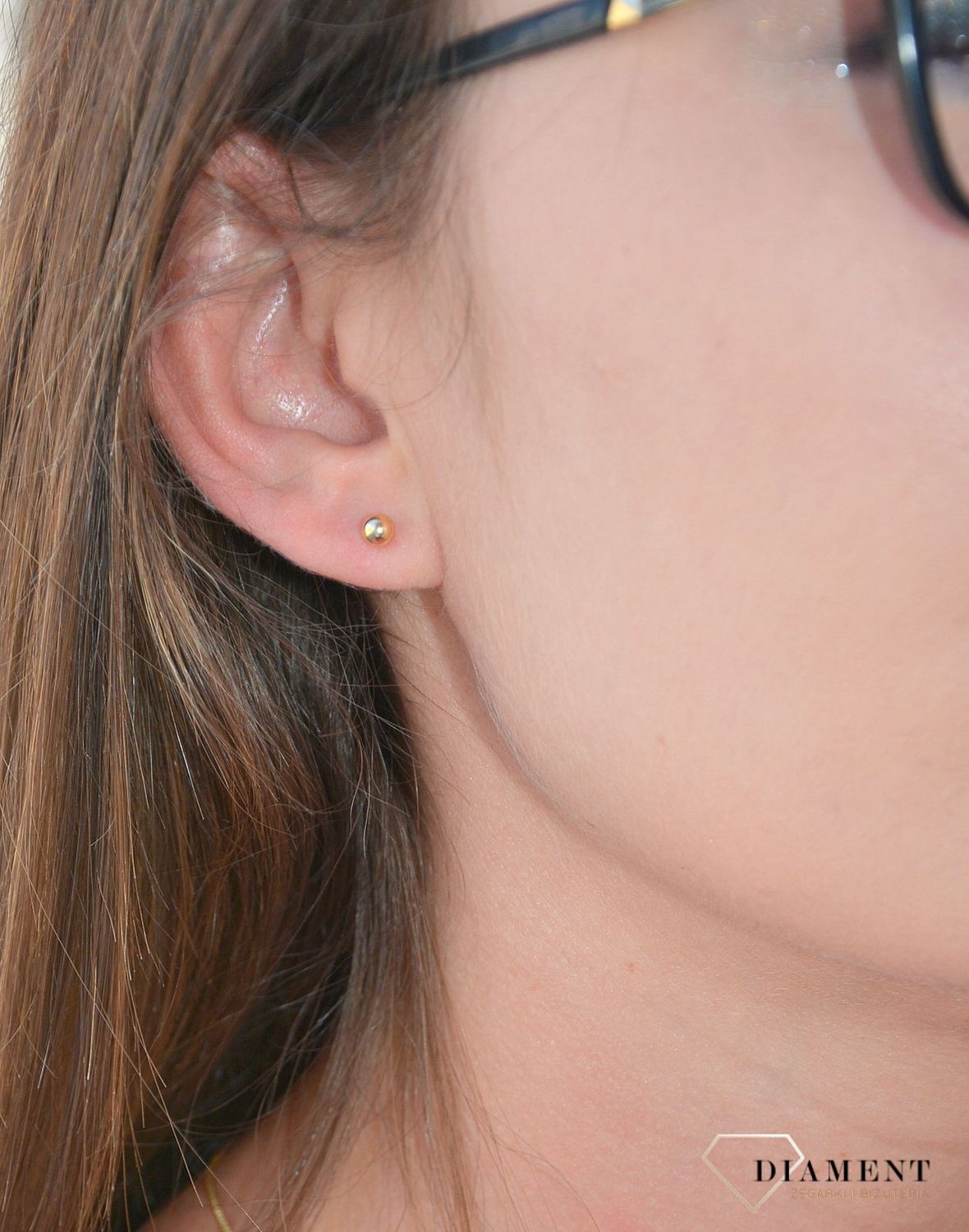 Kolczyki złote kuleczki ze srebra DIA-KLC-3072-925 ✅ Delikatne kolczyki wykonane z najwyższej jakości srebrna próby 925..jpg