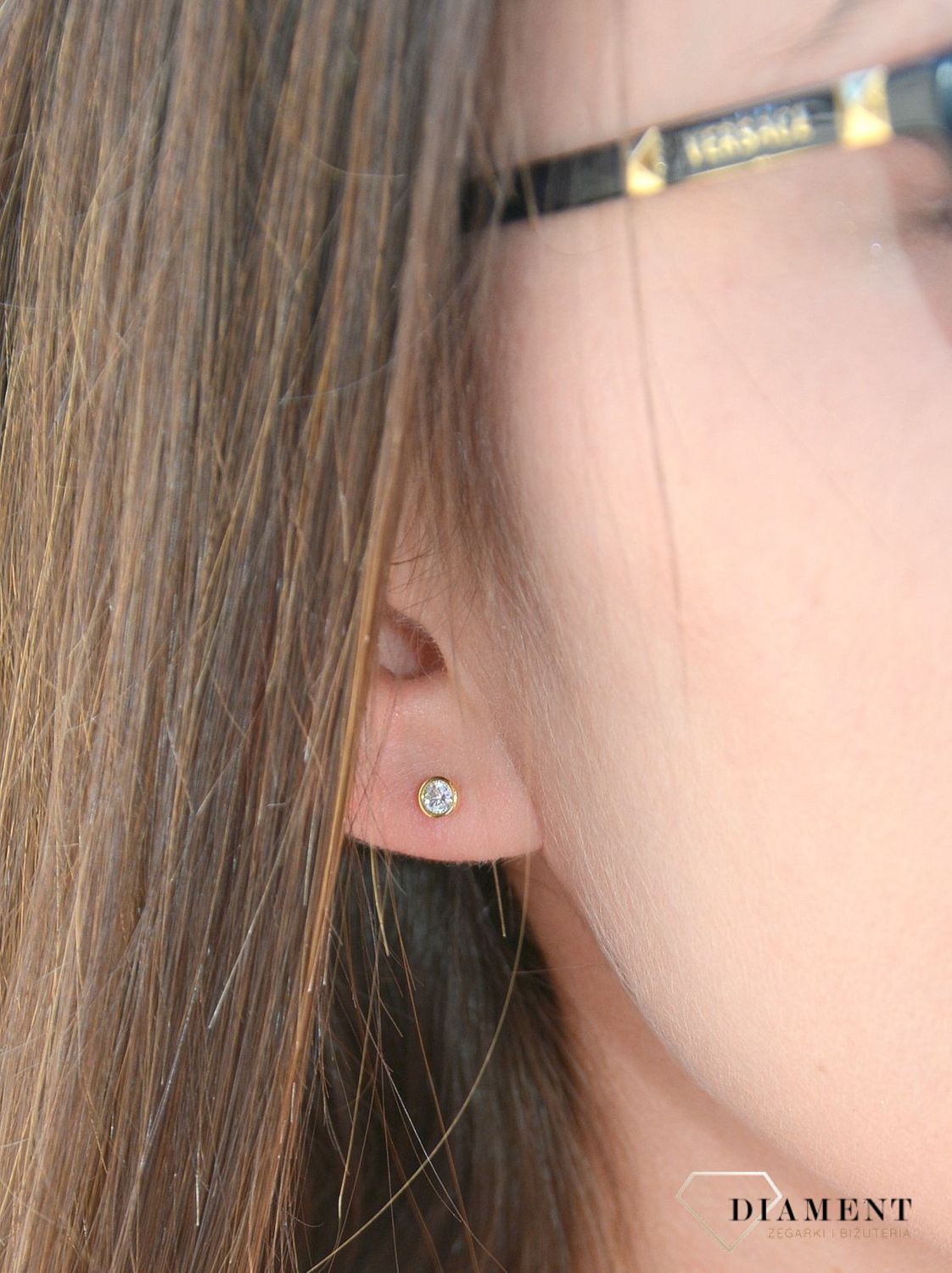 Kolczyki srebrne pozłacane z cyrkonią 'wkrętki' DIA-KLC-3073Z-925.jpg