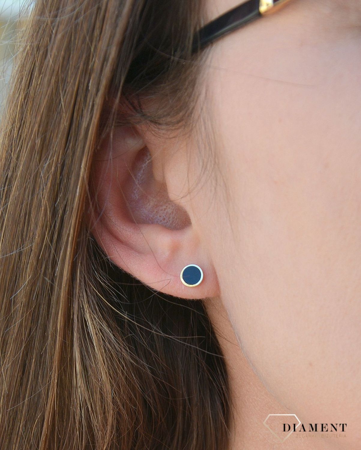 Kolczyki srebrne pozłacane 'czarne wkrętki' DIA-KLC-3075-925 💎.jpg