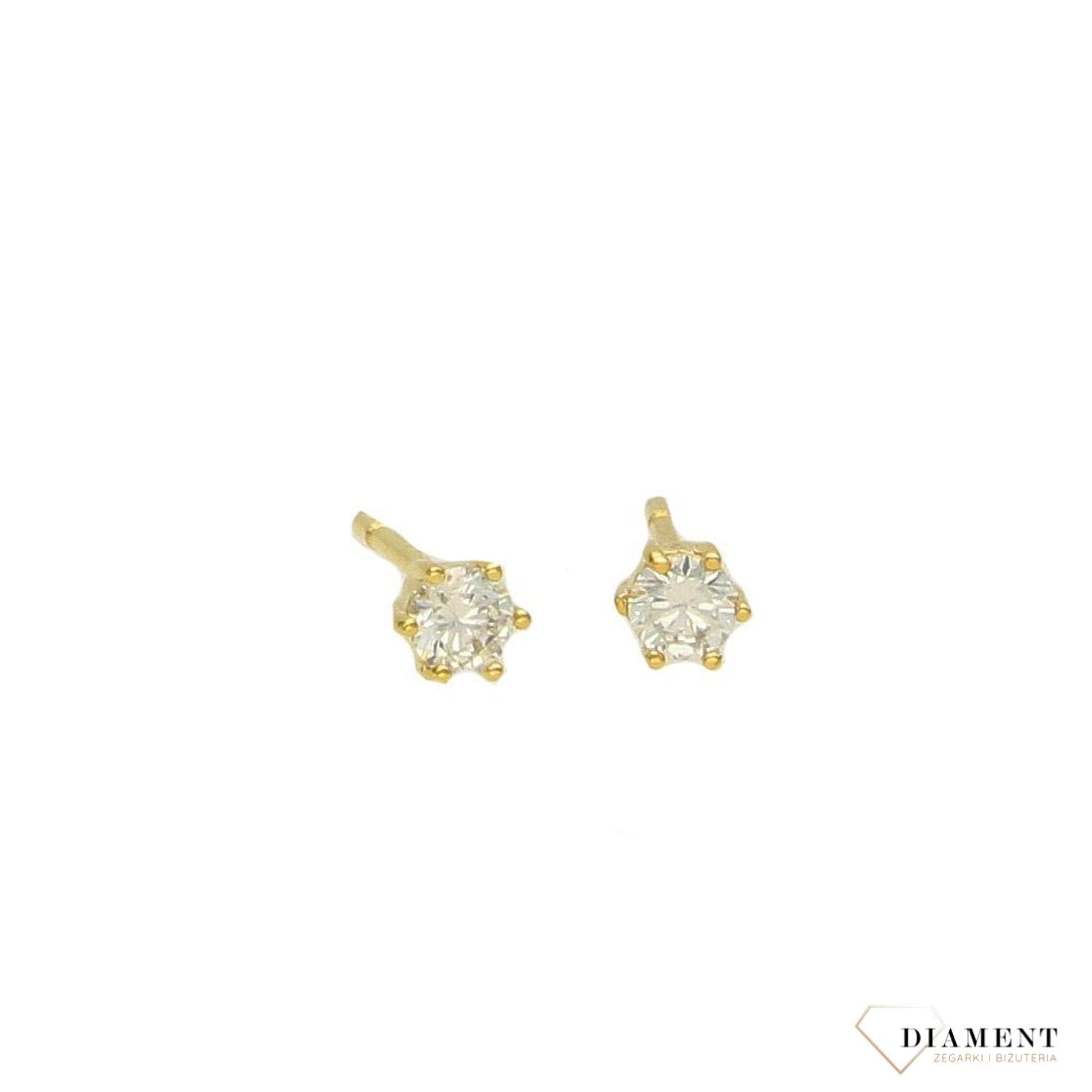 Kolczyki srebrne pozłacane cyrkonie na wkręt DIA-KLC-3076Z-925 ✅.jpg