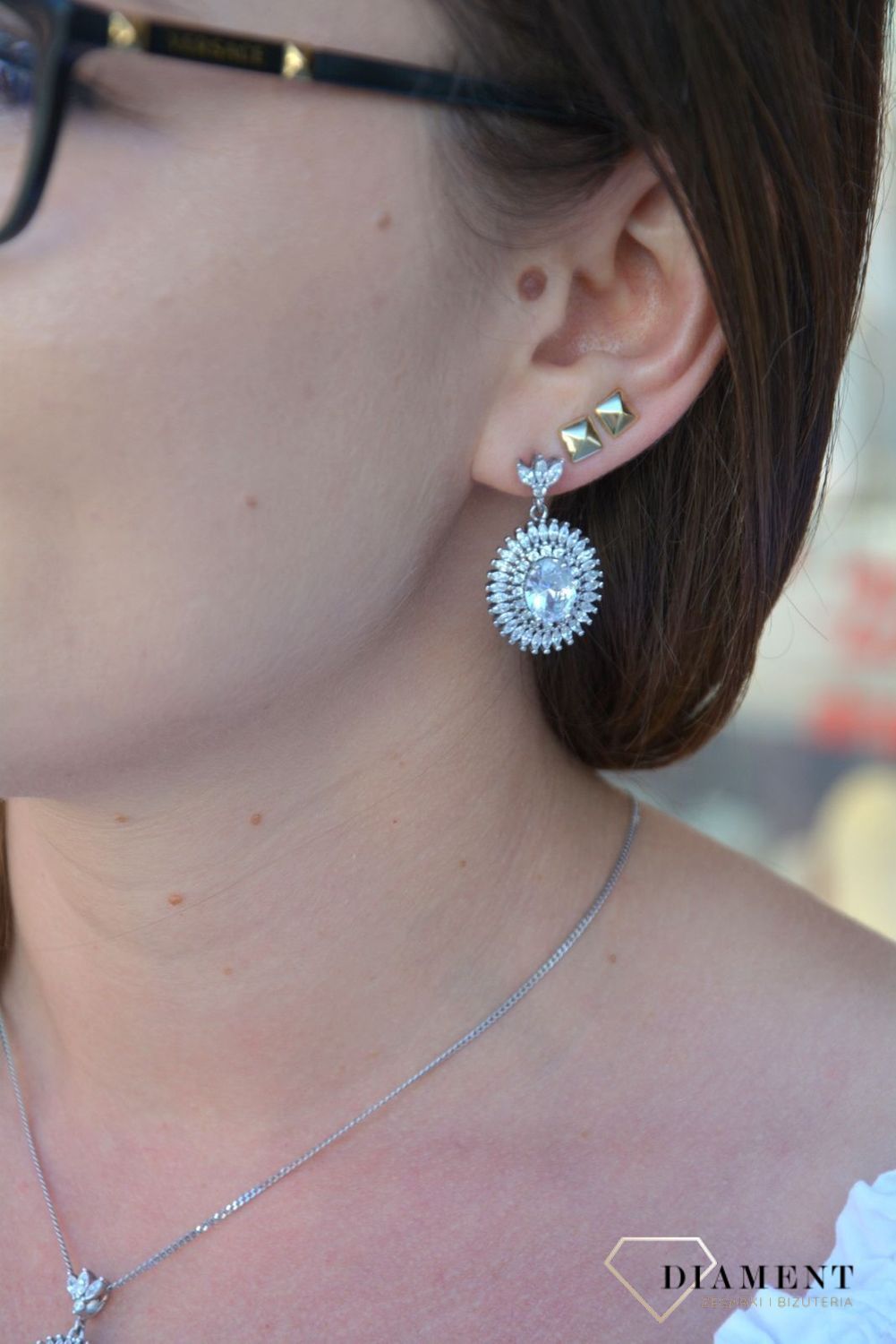 Srebrne kolczyki wiszące duża cyrkonia DIA-KLC-3085-925.jpg