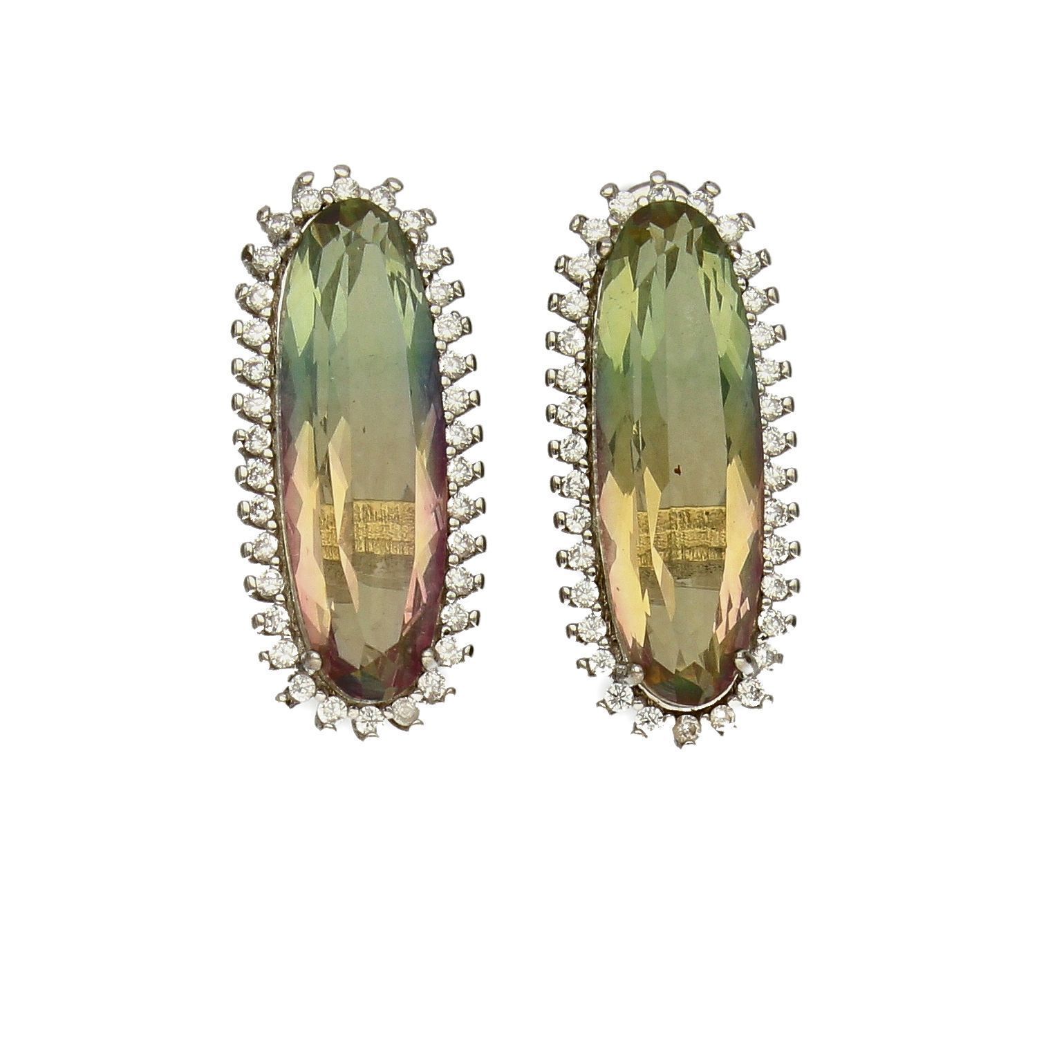 Srebrne kolczyki wiszące zielone Swarovski DIA-KLC-3087-925.jpg