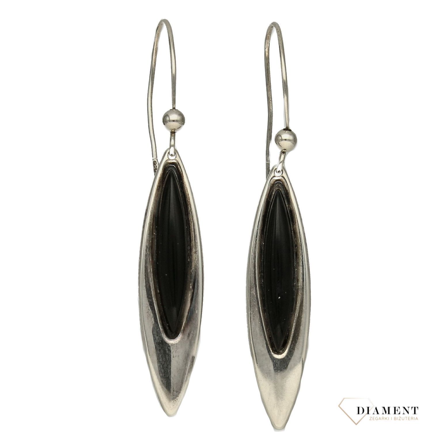 Srebrne kolczyki wiszące onyks syntetyczny DIA-KLC-3088-925.jpg