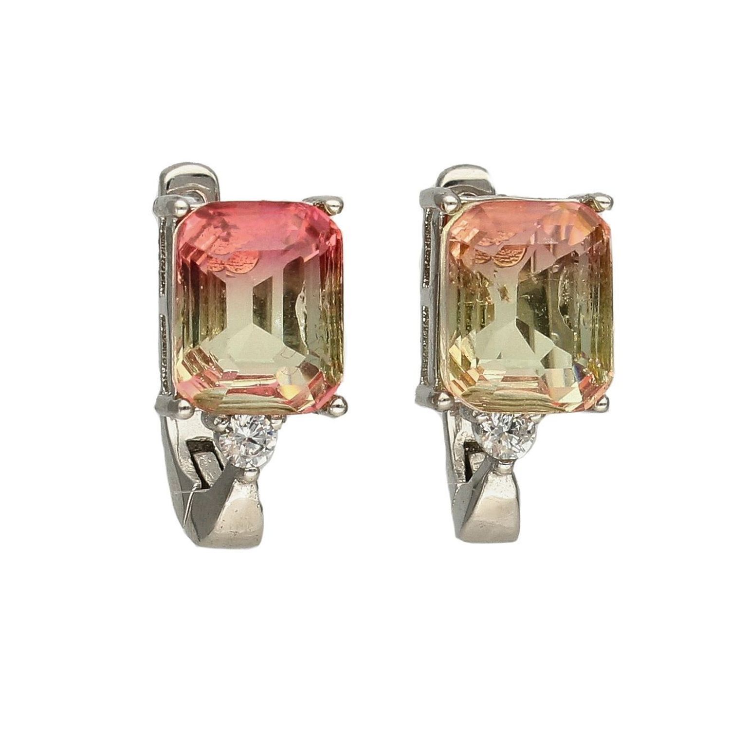 Srebrne kolczyki wiszące dwukolorowe Swarovski DIA-KLC-3092-925.jpg