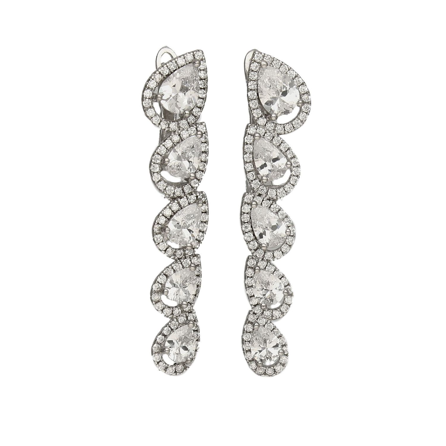 Srebrne wiszące kolczyki rząd cyrkonii DIA-KLC-3096-925.jpg