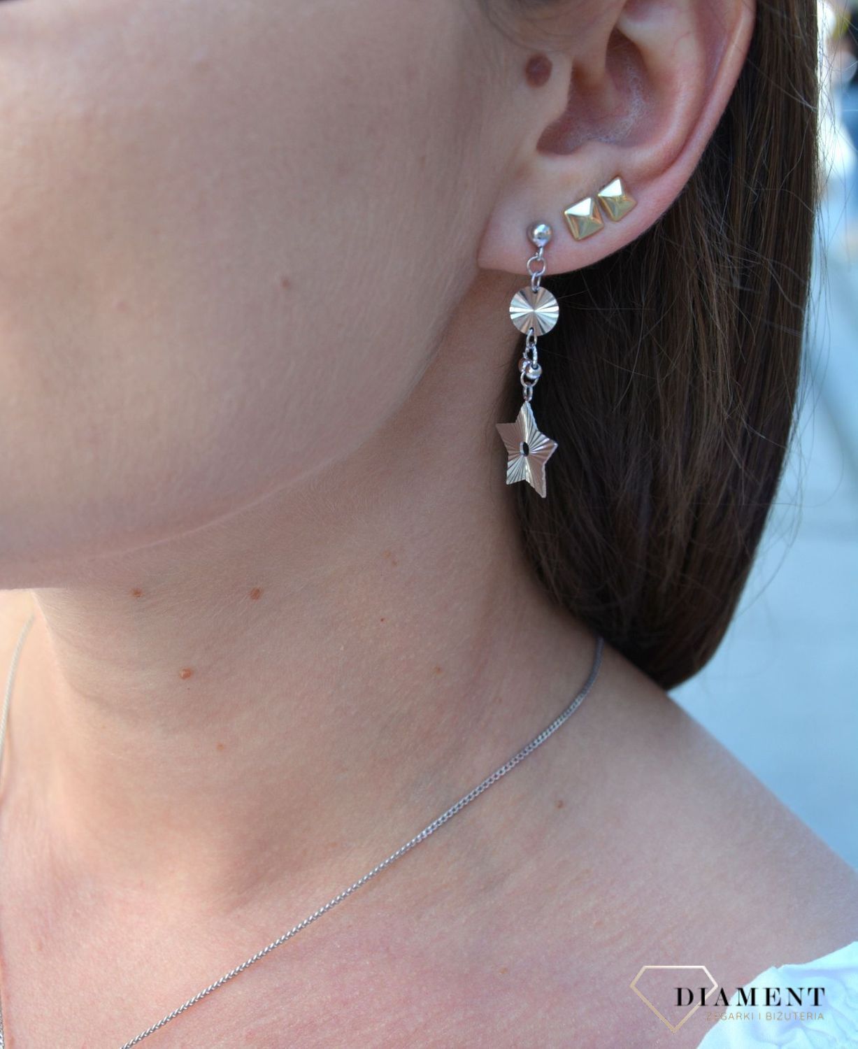Srebrne kolczyki wiszące gwiazdki DIA-KLC-3107-925.jpg